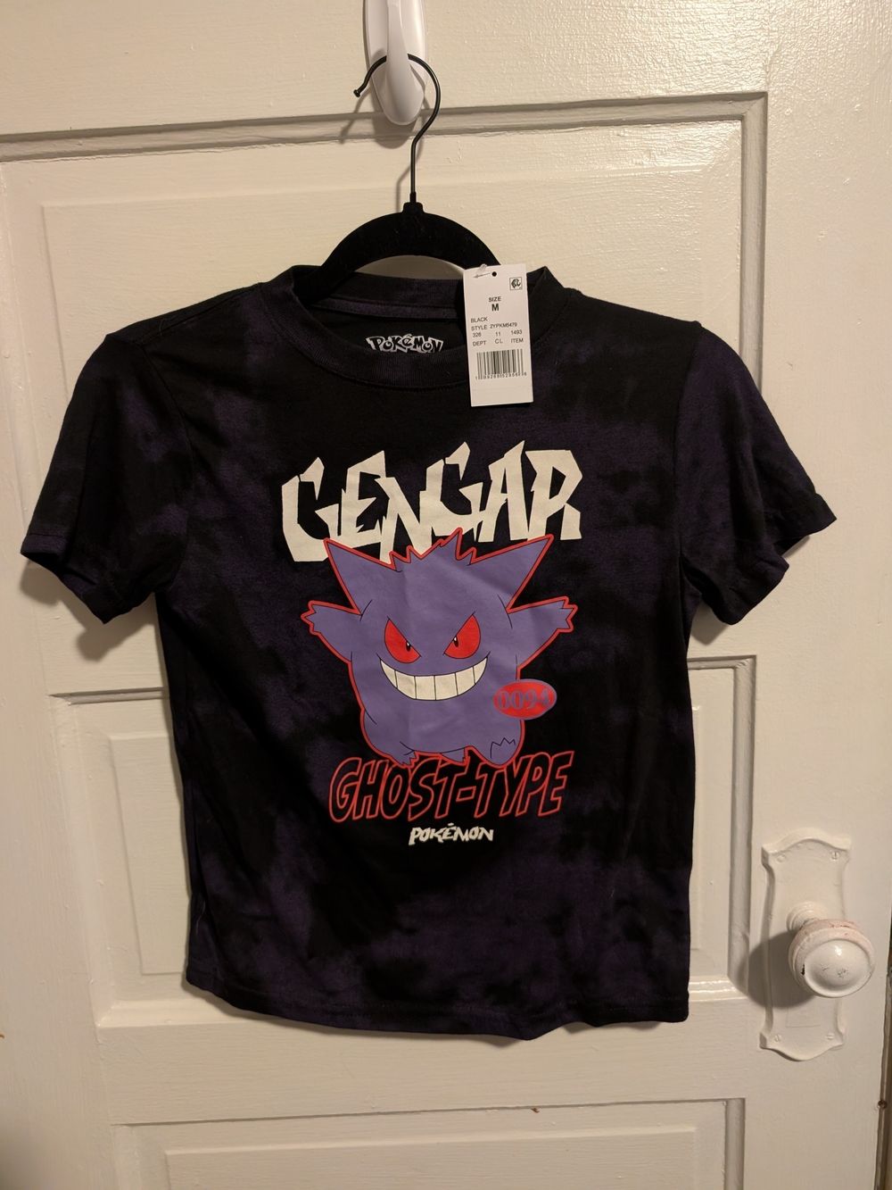 Hybrid Apparel Pokemon Black & Purple Gengar Ghost-Type Kids Tee Size M